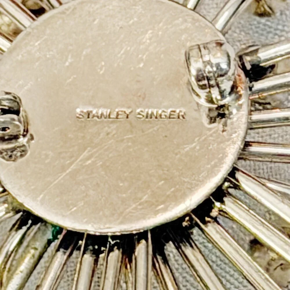 VTG Stanley Singer Rhinestone Starburst Trembler Brooch | Mid-Century MCM